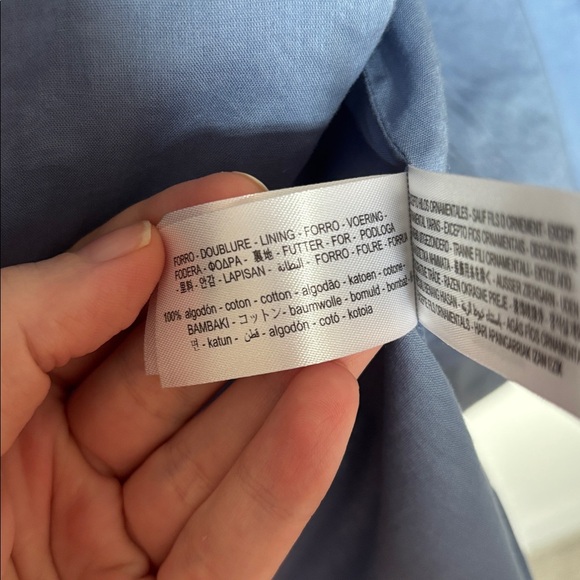 NWT Zara XS cotton Light Blue embroidered boho vest 70s vest dusty blue bohemian - Picture 7 of 8